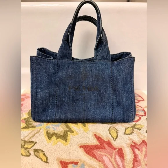 PRADA Canapa Denim Tote Bag Girlhood - Picture 1 of 16